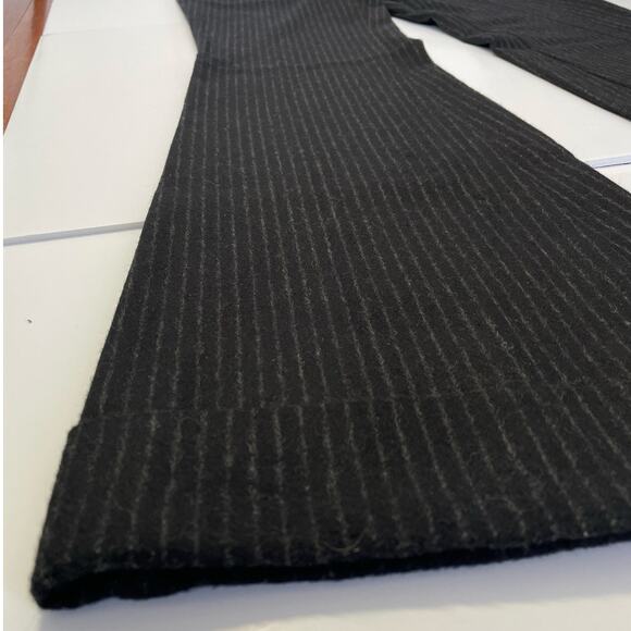 Y2K Sisley Black Pin Stripe Wool Bell Bottom Low Rise Pants Women Size 42 / 8 US - Picture 6 of 11